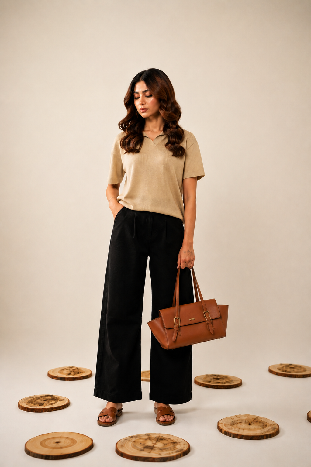 Straight Leg Pants in Black