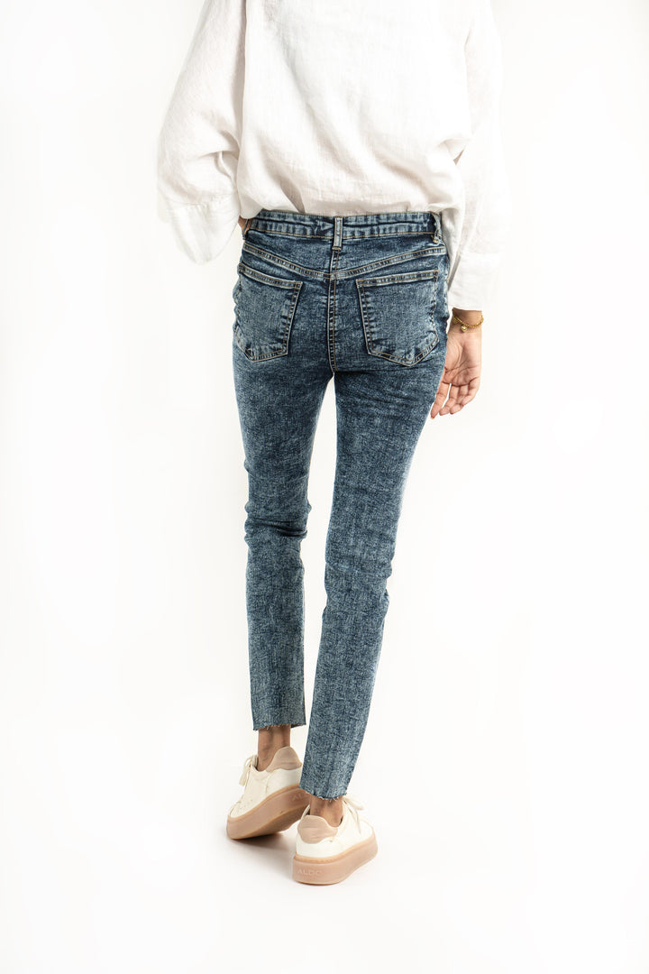 Skinny Fit Laser Hem Jeans