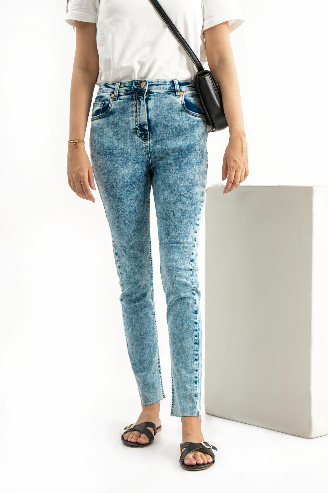 Skinny Fit Laser Hem Jeans