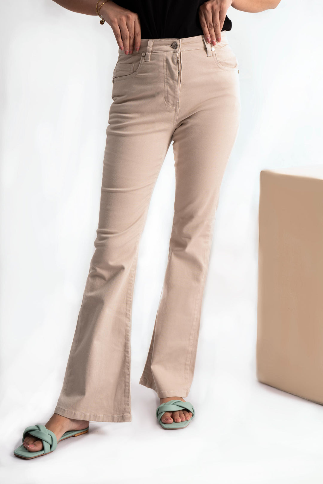 Twill Flare-Leg Jeans