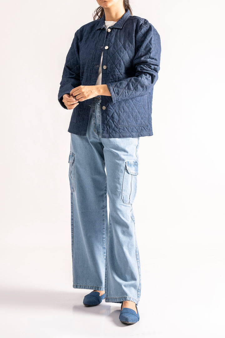 Quilted button up jacket