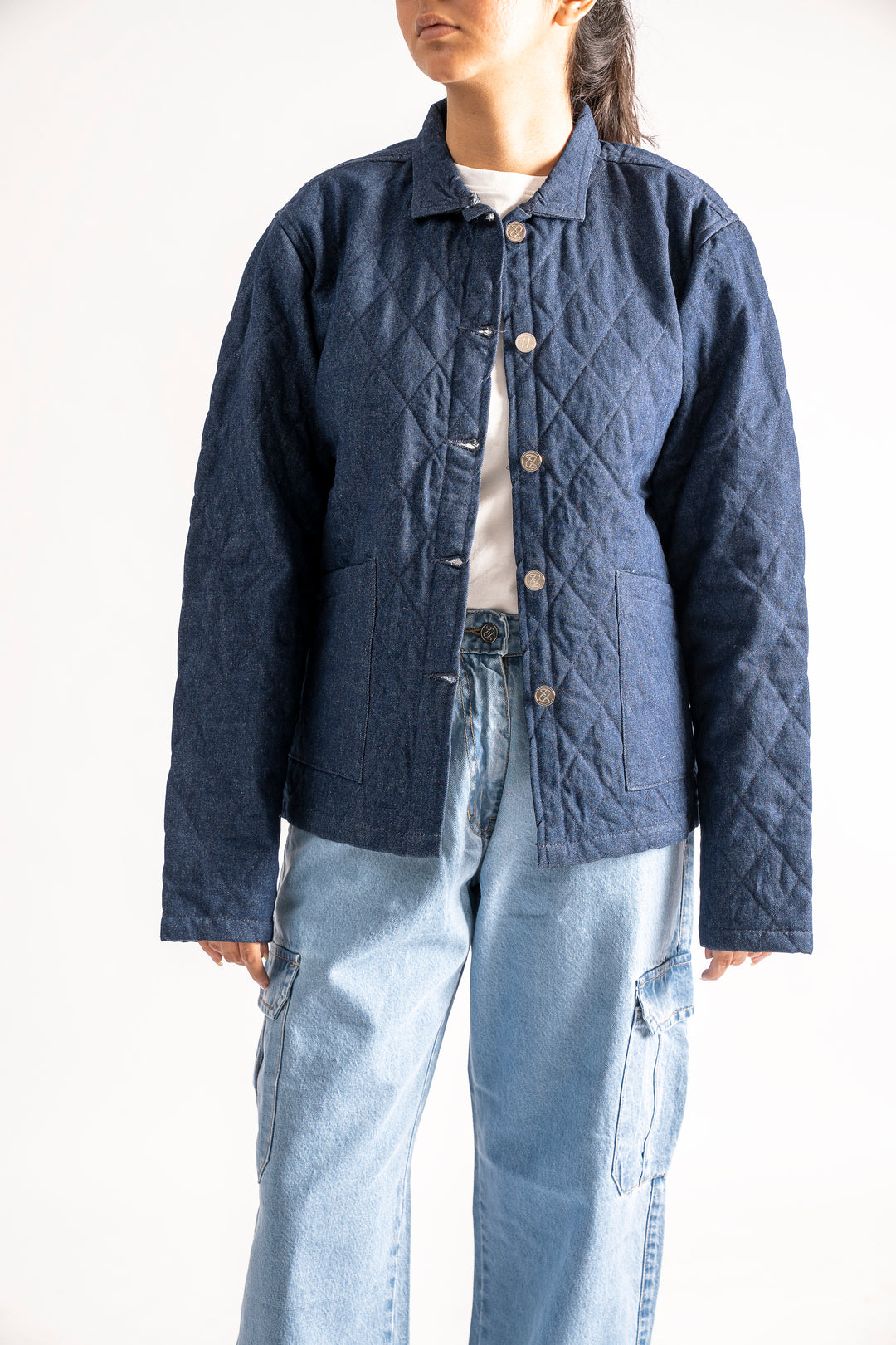 Quilted button up jacket