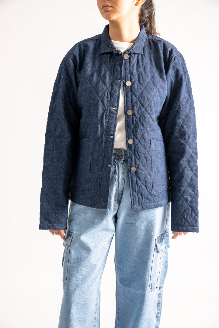 Quilted button up jacket