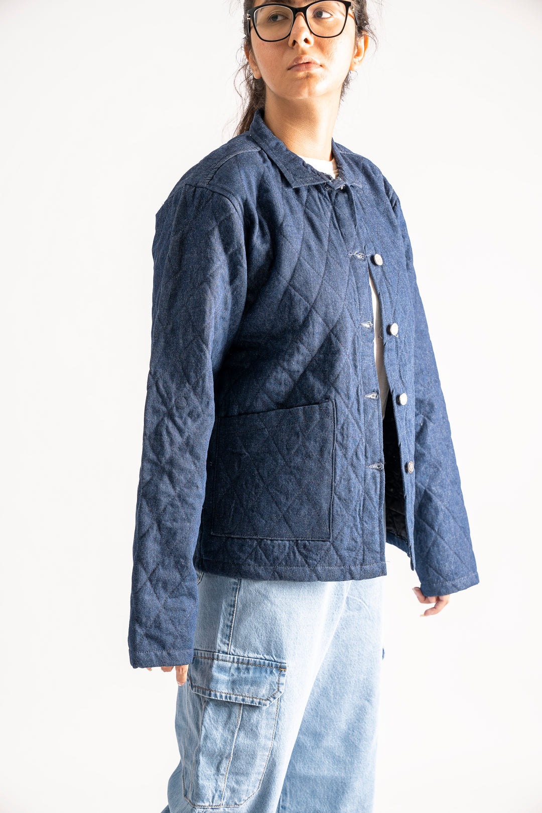 Quilted button up jacket