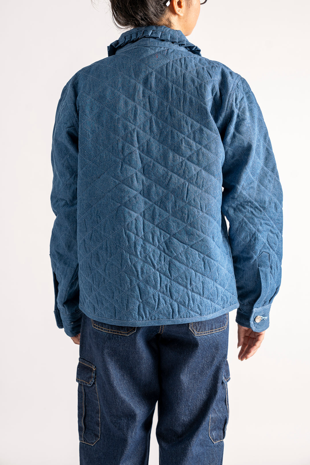 Quilted jacket with tie front