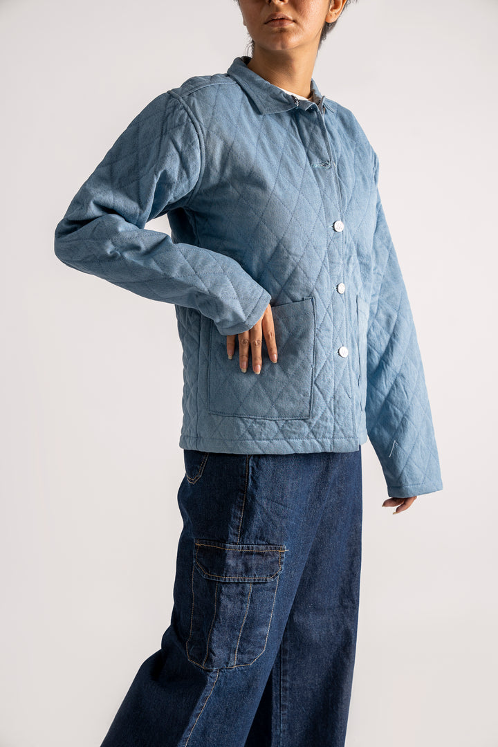Quilted button up jacket