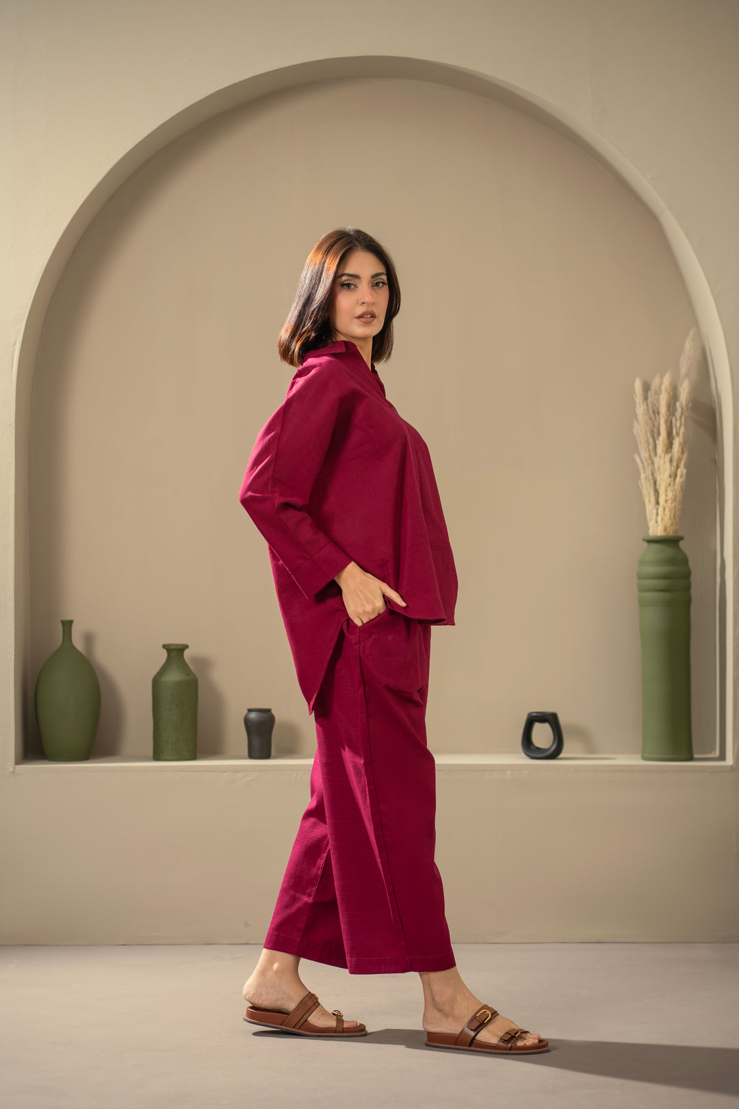 Ella Set in Magenta Pink