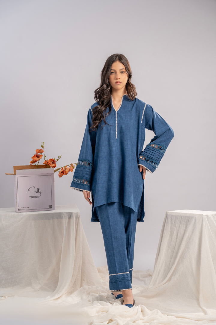 Blue Elegance Tunic Set
