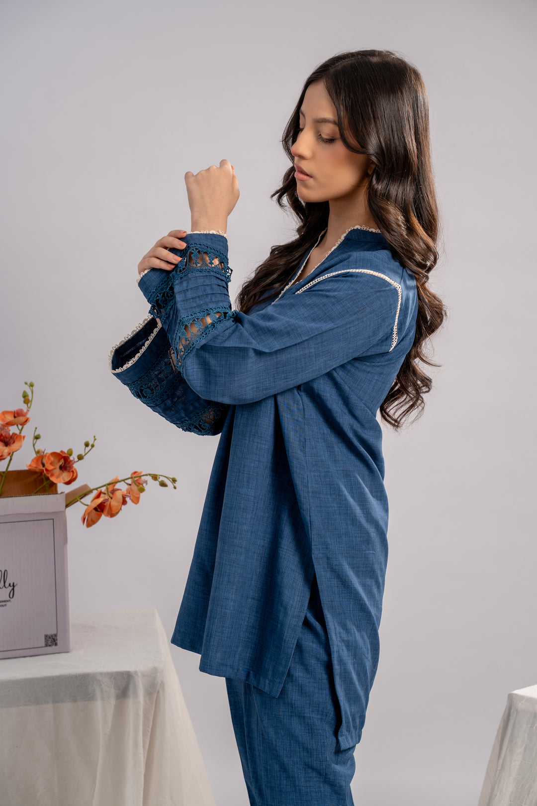 Blue Elegance Tunic Set