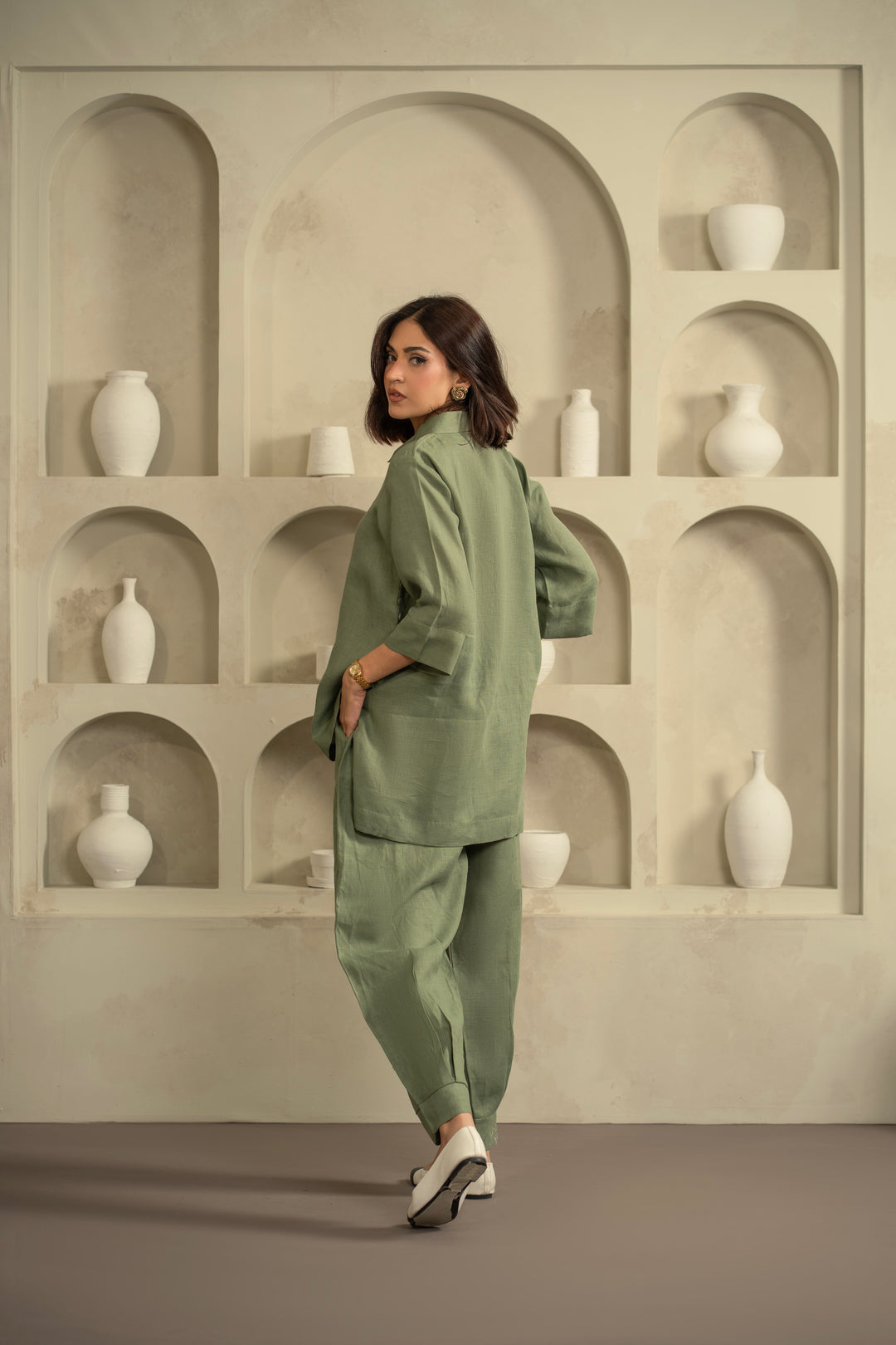 Ayla Set in Moss Green