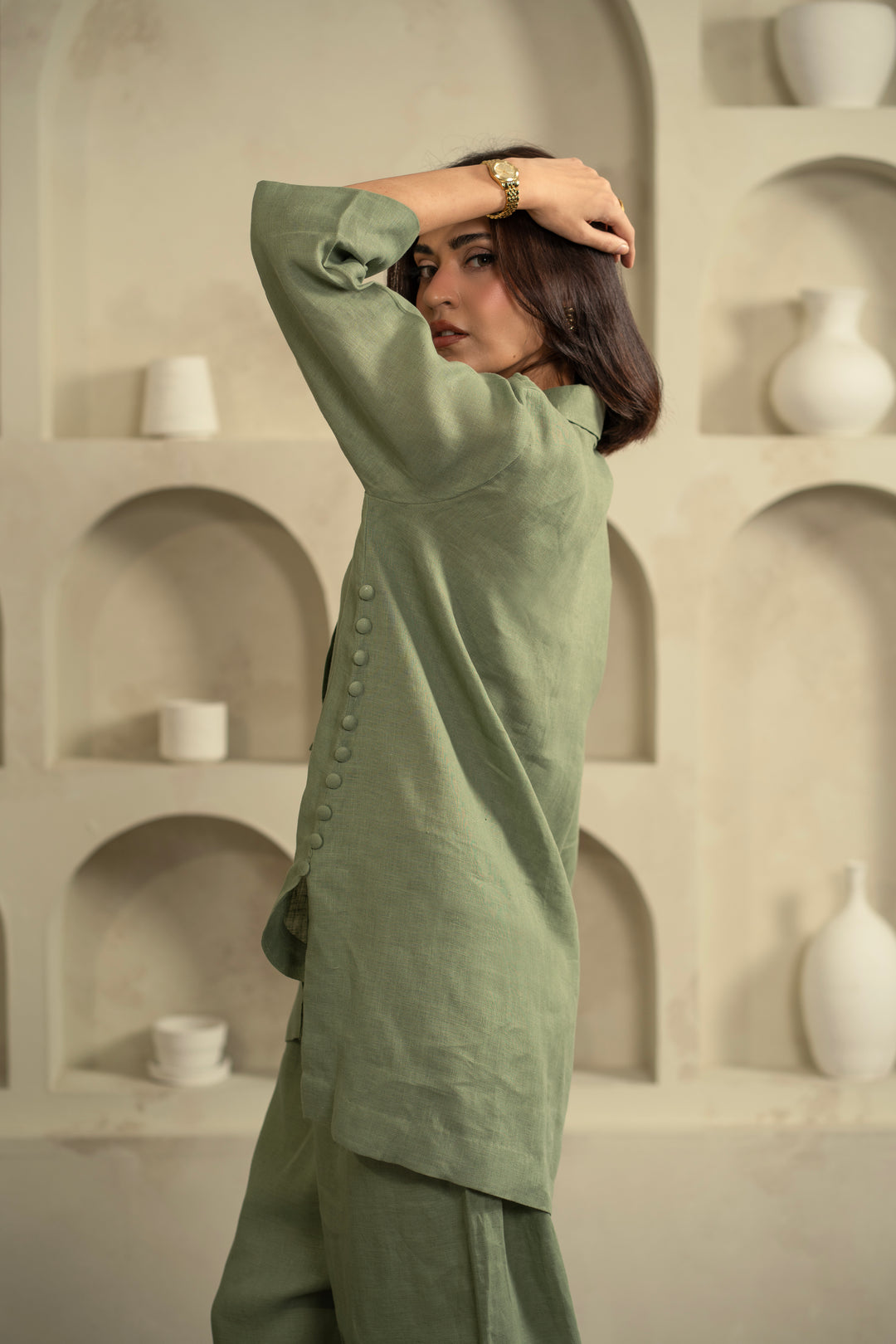 Ayla Set in Moss Green