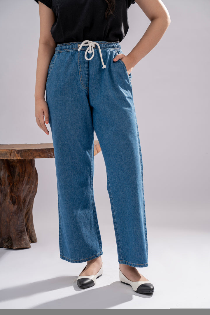 Drawstring Loose Fit Jeans
