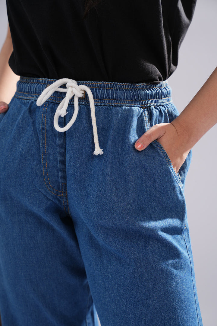 Drawstring Loose Fit Jeans