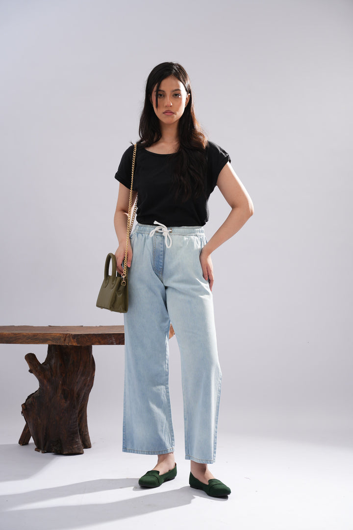 Drawstring Loose Fit Jeans