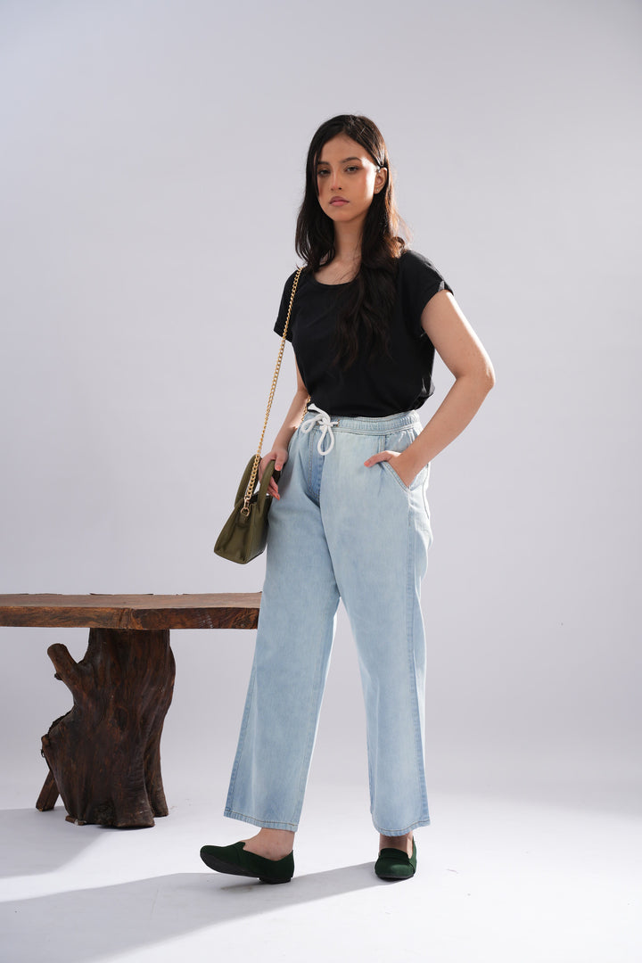Drawstring Loose Fit Jeans