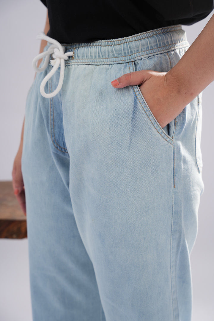 Drawstring Loose Fit Jeans
