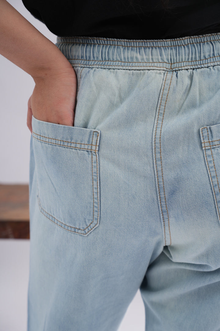 Drawstring Loose Fit Jeans