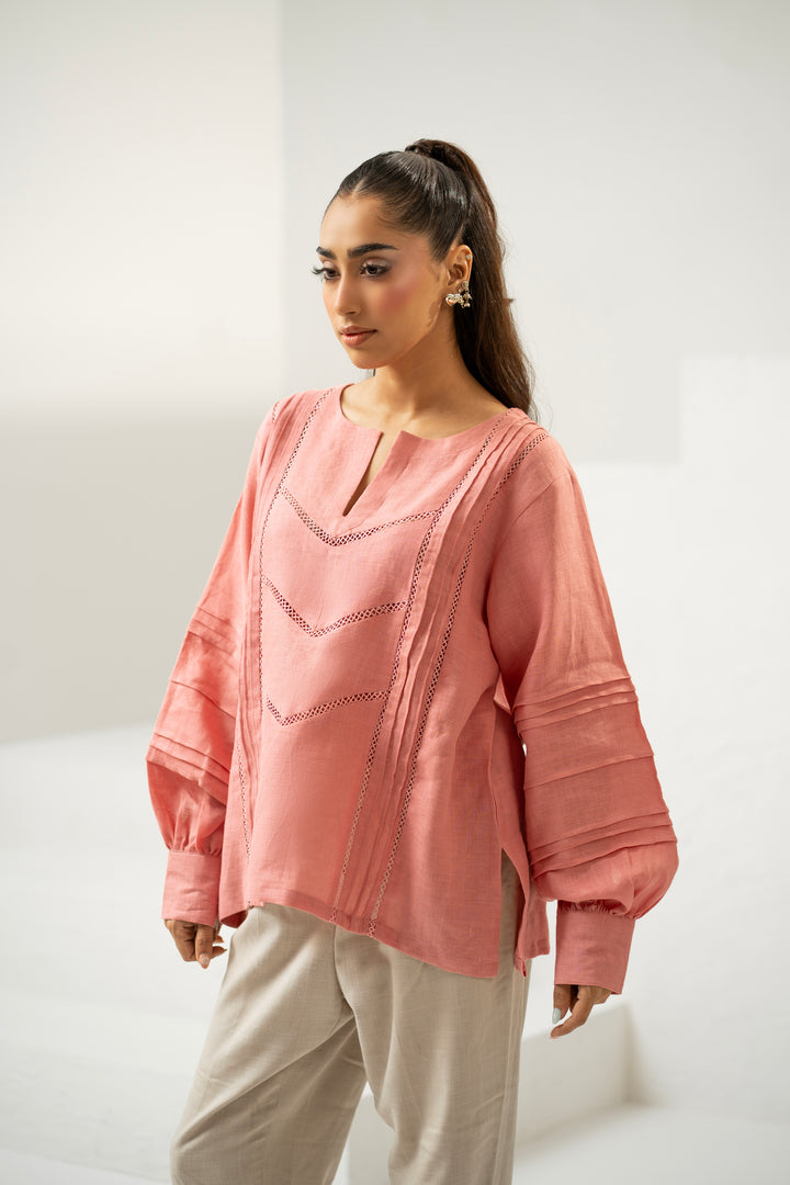 Talia Top in Flamingo Pink