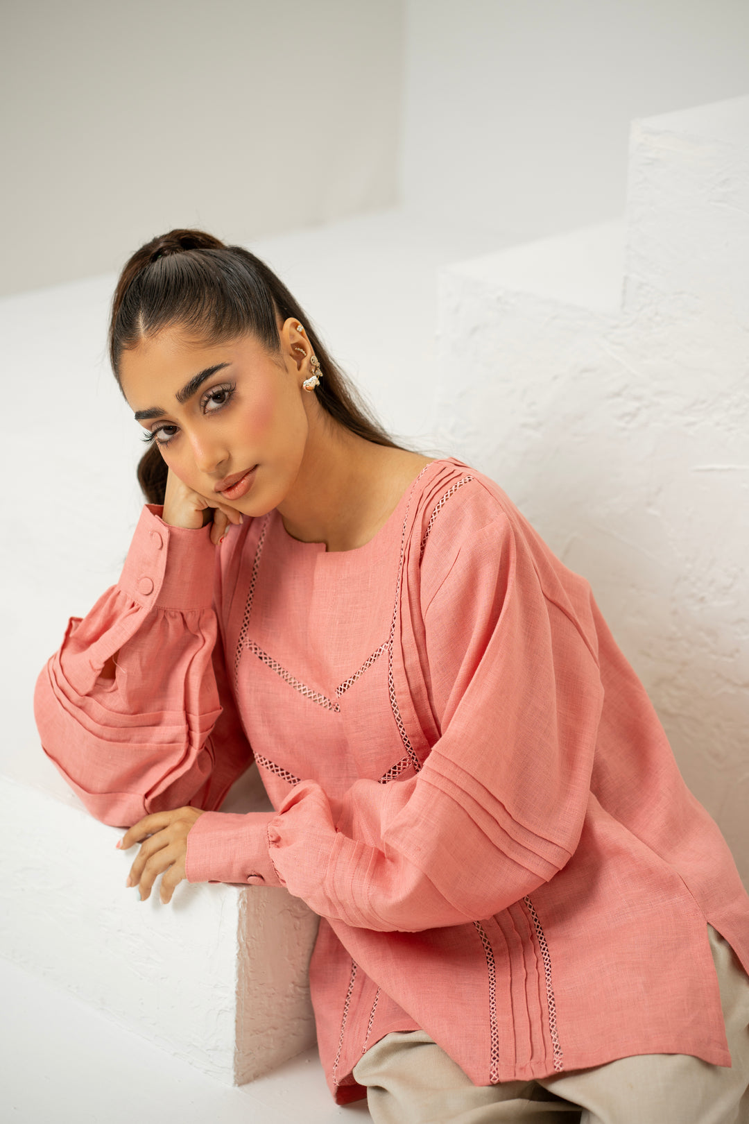Talia Top in Flamingo Pink